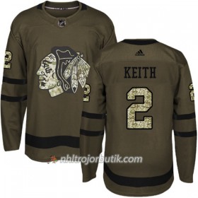 Män Ishockey Chicago Blackhawks Tröja Duncan Keith 2 Adidas 2017-2018 Camo Grön Authentic